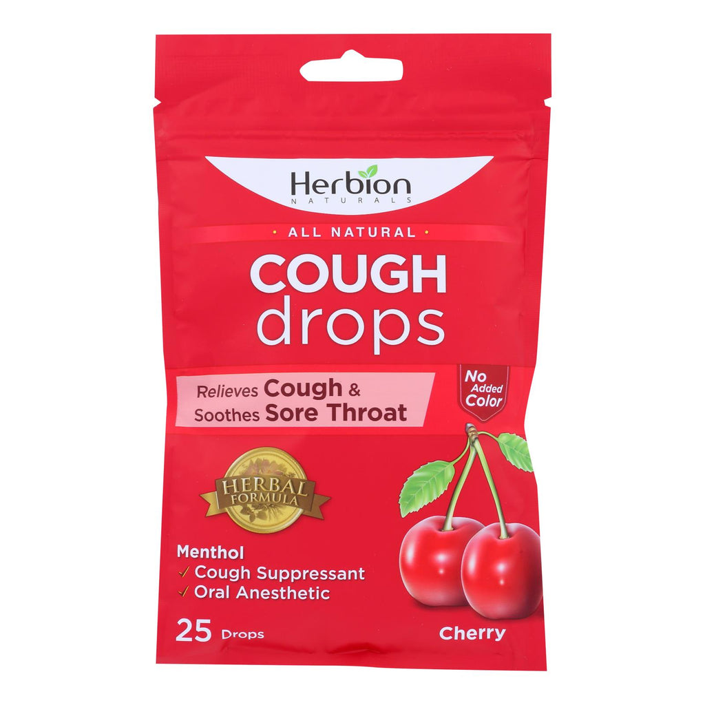 Herbion Naturals - Cough Drops Cherry - 1 Each - 25 Ct - Lakehouse Foods