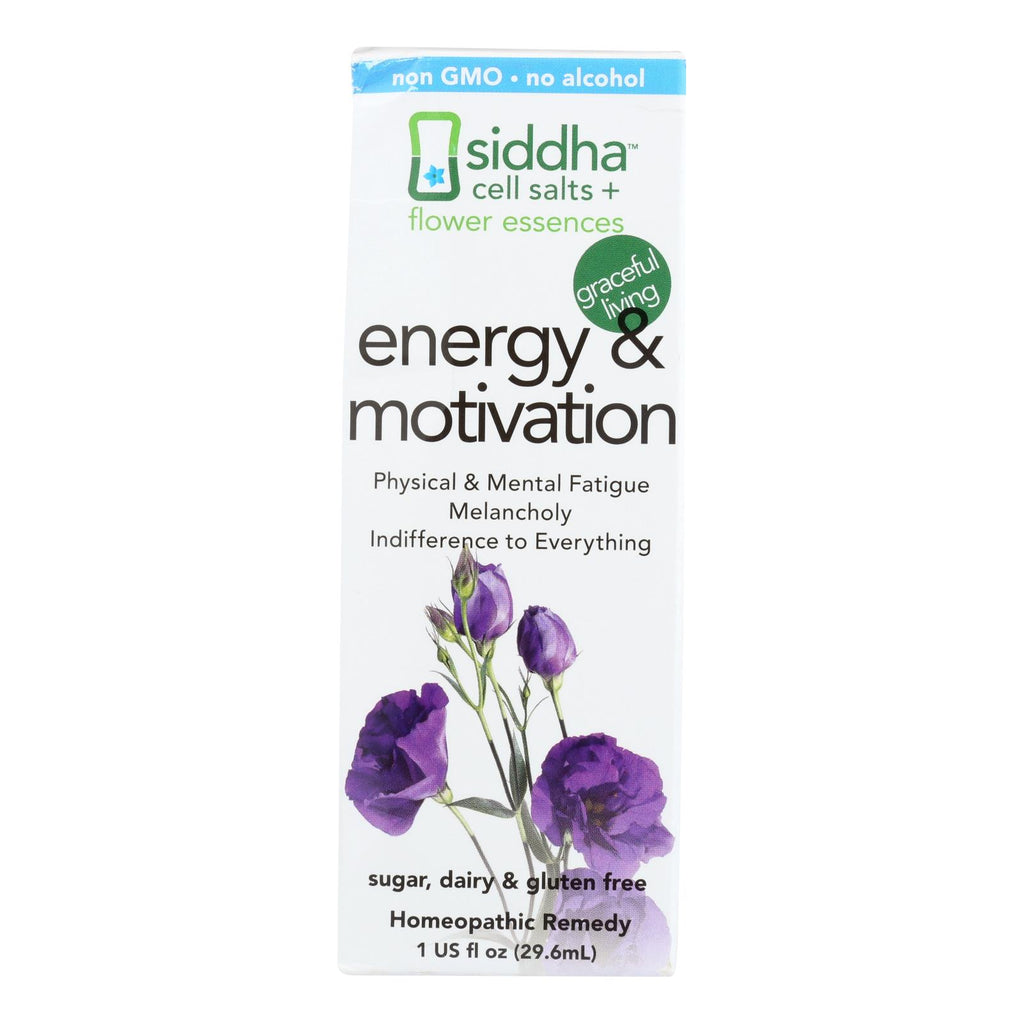 Siddha Cell Salts + Flower Essentials Energy & Motivation  - 1 Each - 1 Fz - Lakehouse Foods