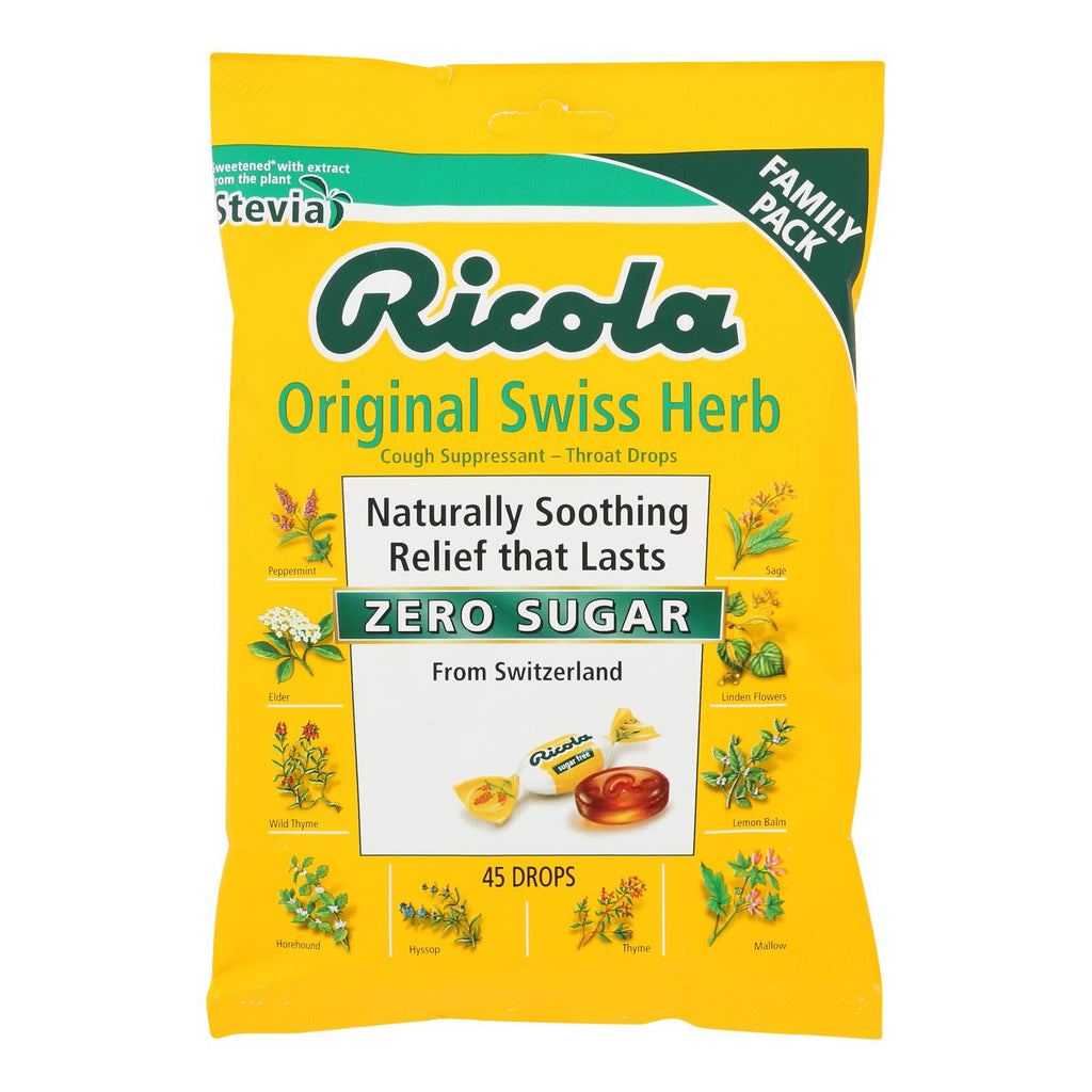 Ricola - Cghdrop Mnthrb Sugar Free W-stvia - Case Of 6 - 45 Ct - Lakehouse Foods