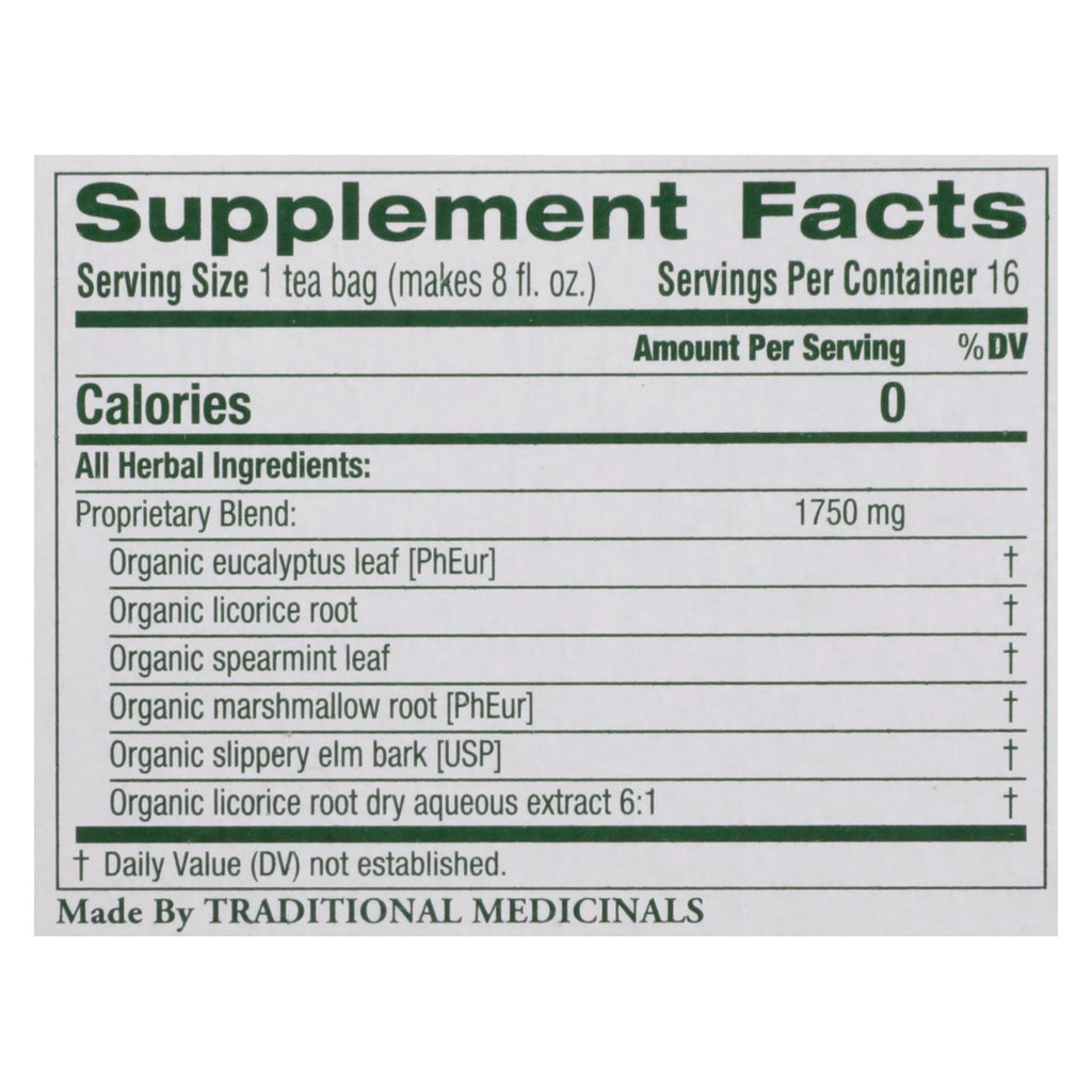Traditional Medicinals - Herbal Tea Thrt Ct Eclyp - Case Of 6 - 16 Bag - Lakehouse Foods