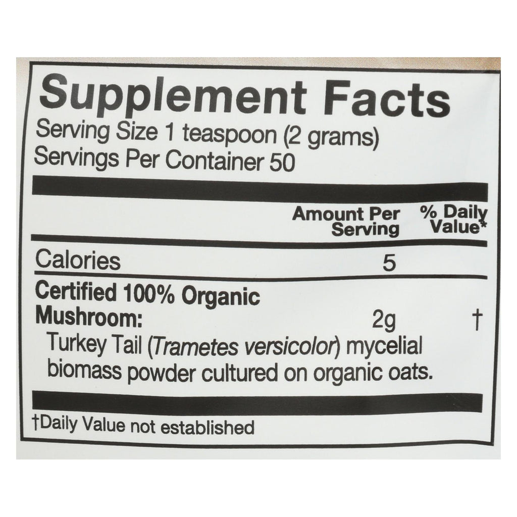 Om - Trkey Tail Organic Powder 100grm - 1 Each - 3.5 Oz - Lakehouse Foods
