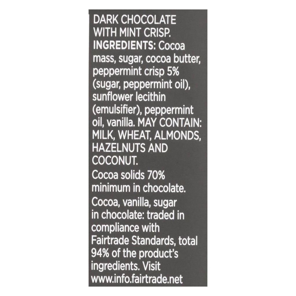 Divine - Bar Chocolate Dark W-mint Crisp - Case Of 12 - 3 Oz - Lakehouse Foods