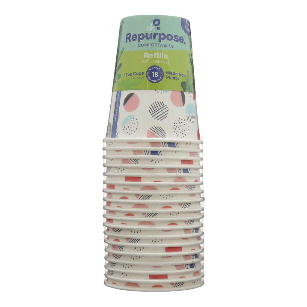 Repurpose - Cups Compostable 12 Oz - Case Of 12 - 18 Ct - Lakehouse Foods