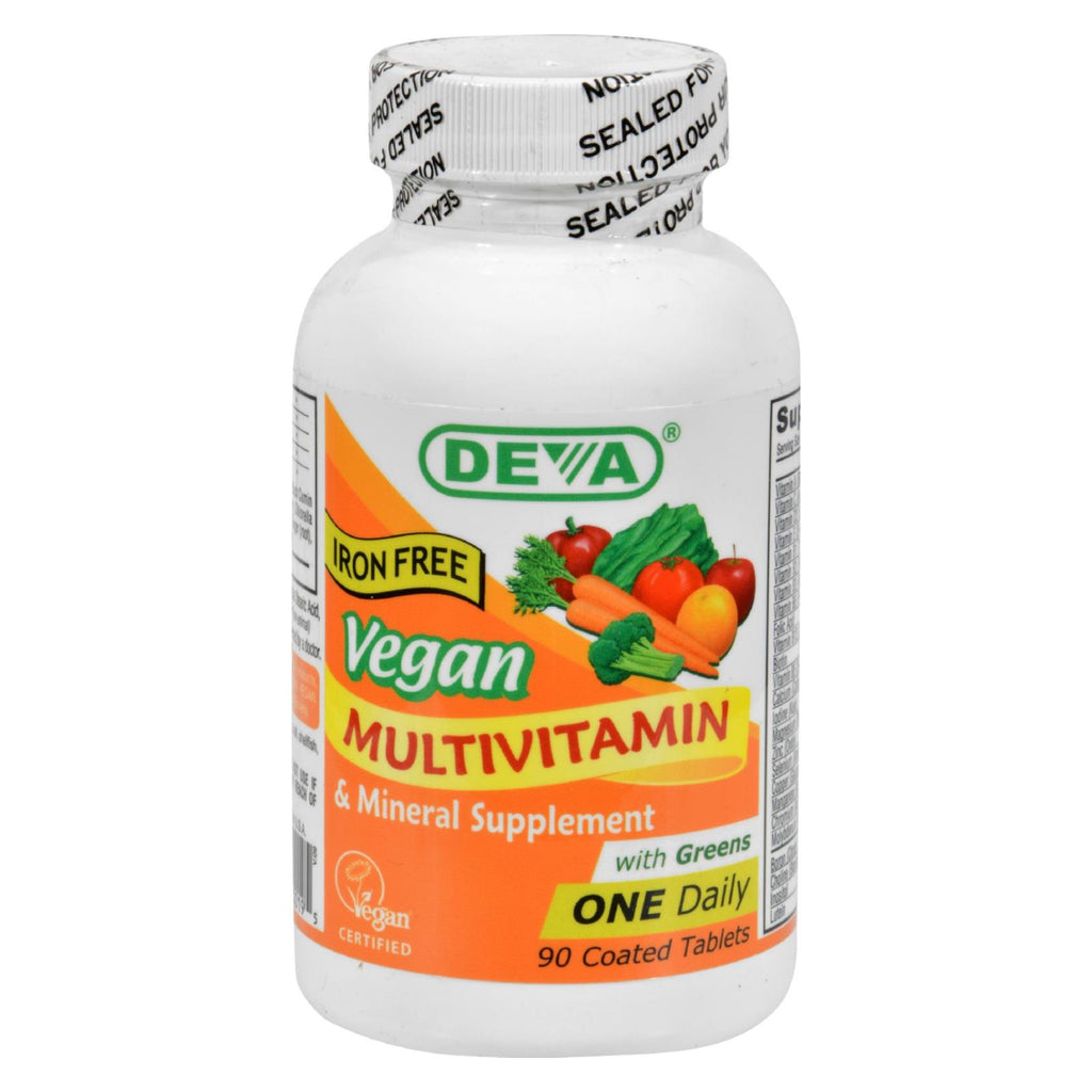 Deva Vegan Vitamins - Multivitamin And Mineral Supplement Iron Free - 90 Tablets - Lakehouse Foods