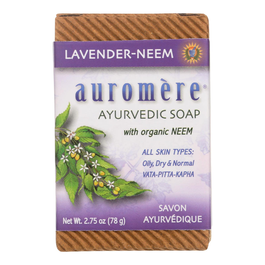 Auromere Bar Soap - Ayurvedic Lavender Neem - 2.75 Oz - Lakehouse Foods
