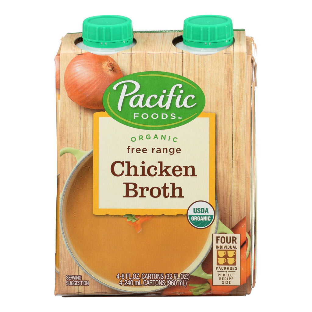 Pacific Natural Foods Chicken Broth - Free Range - Case Of 6 - 8 Fl Oz. - Lakehouse Foods