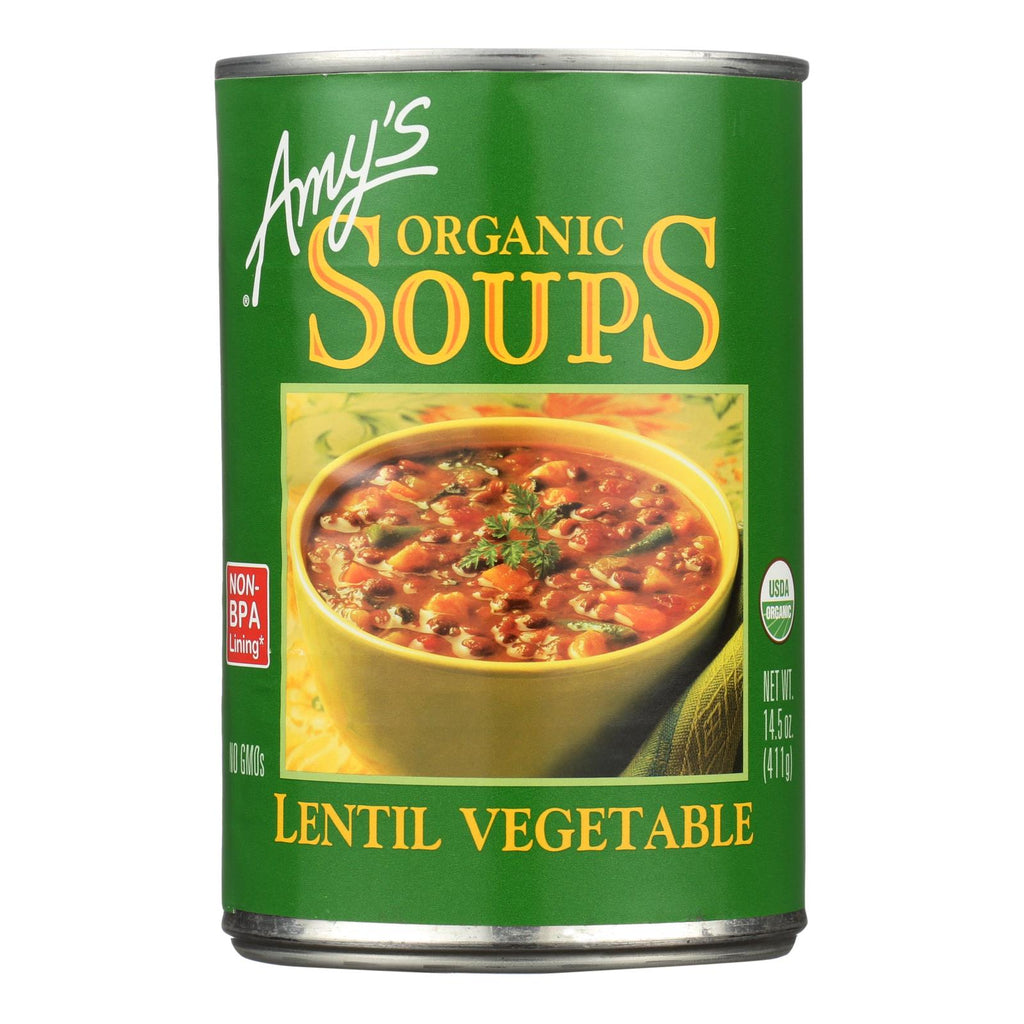 Amy's - Organic Lentil Vegetable Soup - Case Of 12 - 14.5 Oz - Lakehouse Foods