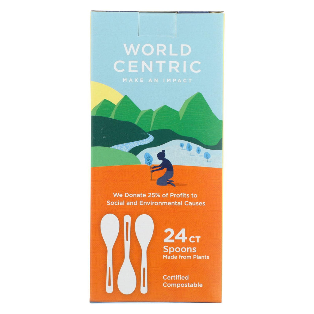 World Centric Cornstarch Compostable Spoon - Case Of 12 - 24 Count - Lakehouse Foods
