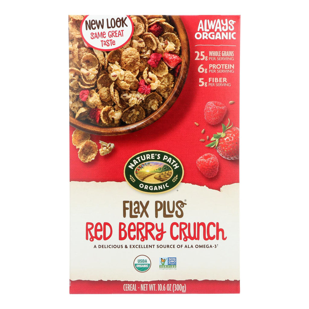 Nature's Path Organic Flax Plus Cereal - Red Berry Crunch - Case Of 12 - 10.6 Oz. - Lakehouse Foods