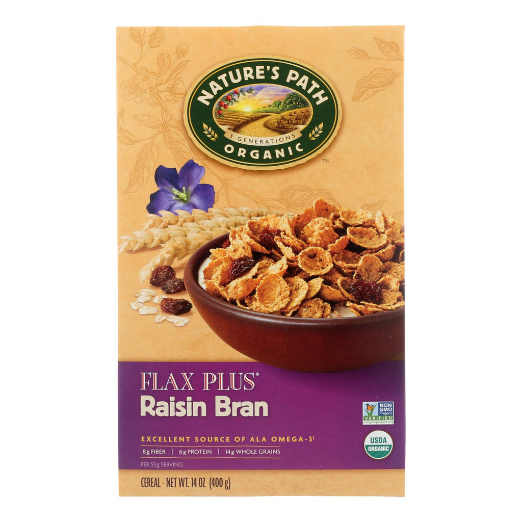 Nature's Path Organic Flax Plus Raisin Bran Cereal - Case Of 12 - 14 Oz. - Lakehouse Foods