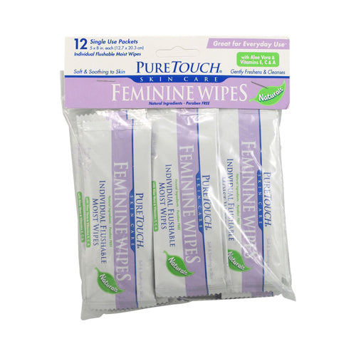 Puretouch Individual Flushable Moist Feminine Wipes - 12 Packets - Lakehouse Foods