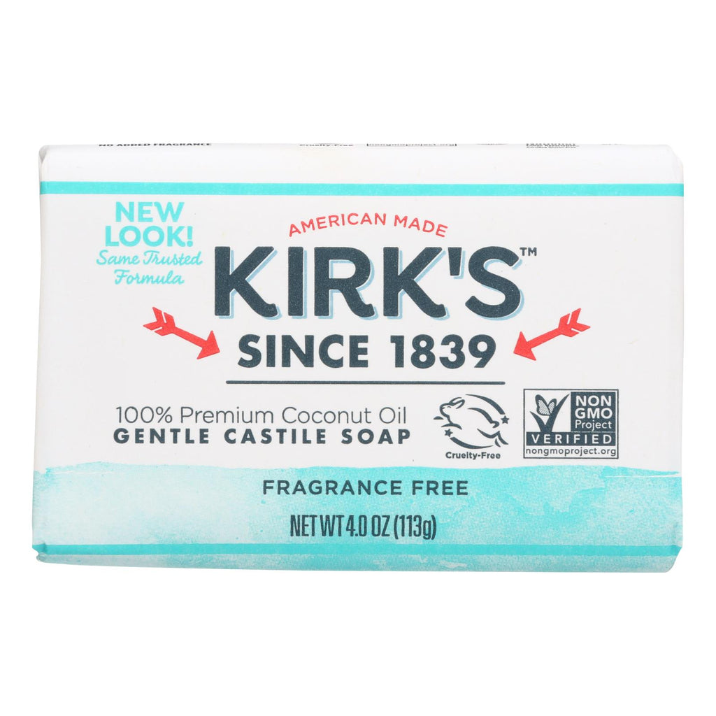 Kirk's Natural Original Coco Castile Soap Fragrance Free - 4 Oz - Lakehouse Foods
