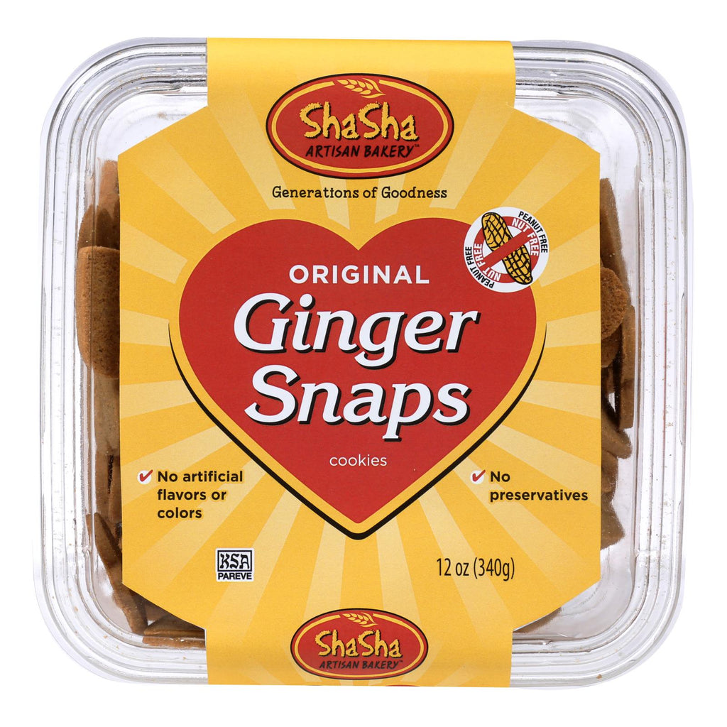 Shasha Bread Original Ginger Snap Cookies - Case Of 16 - 12 Oz - Lakehouse Foods