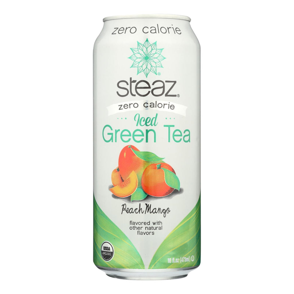 Steaz Zero Calorie Green Tea - Peach Mango - Case Of 12 - 16 Fl Oz. - Lakehouse Foods