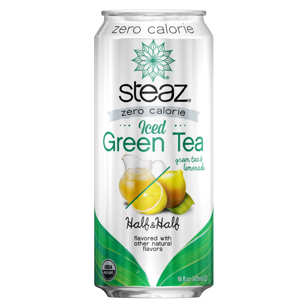 Steaz Zero Calorie Green Tea - Half And Half - Case Of 12 - 16 Fl Oz. - Lakehouse Foods