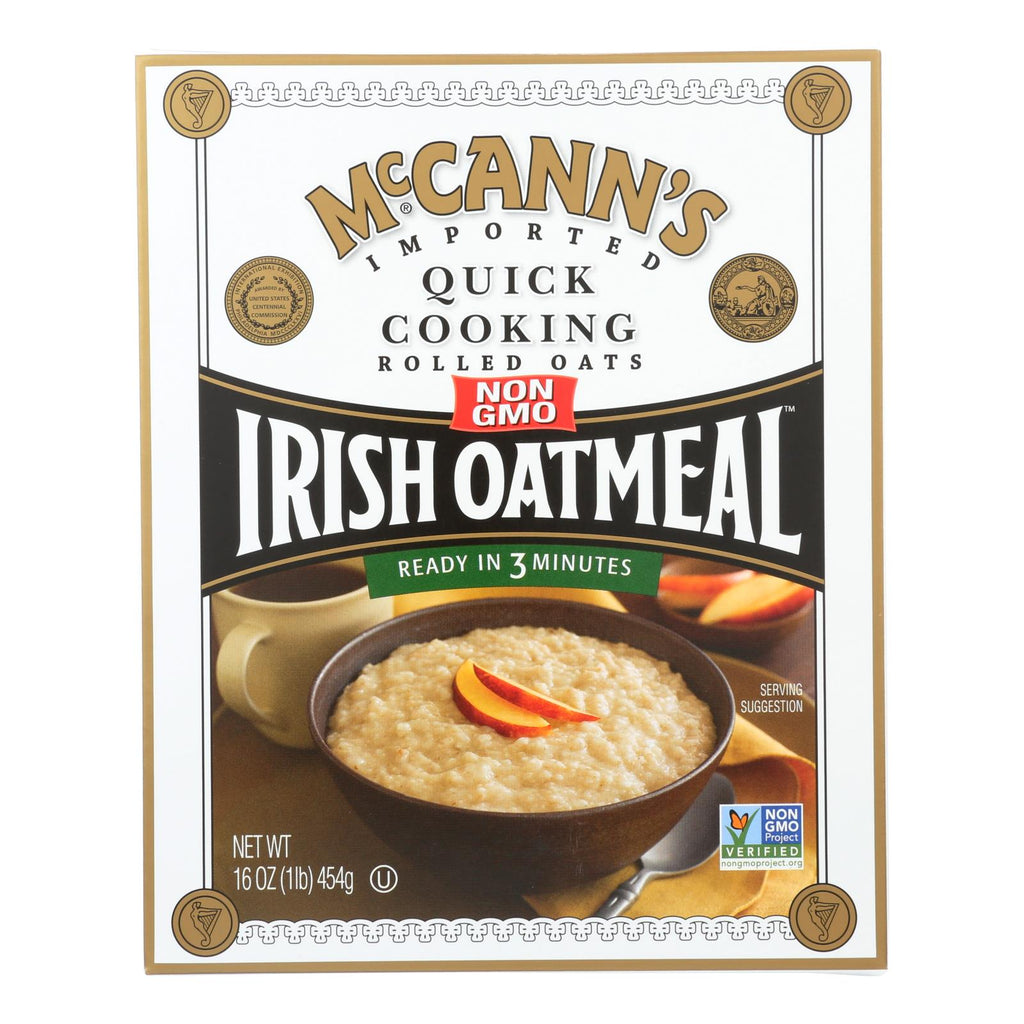 Mccann's Irish Oatmeal Quick Cooking Rolled Oats - Case Of 12 - 16 Oz. - Lakehouse Foods
