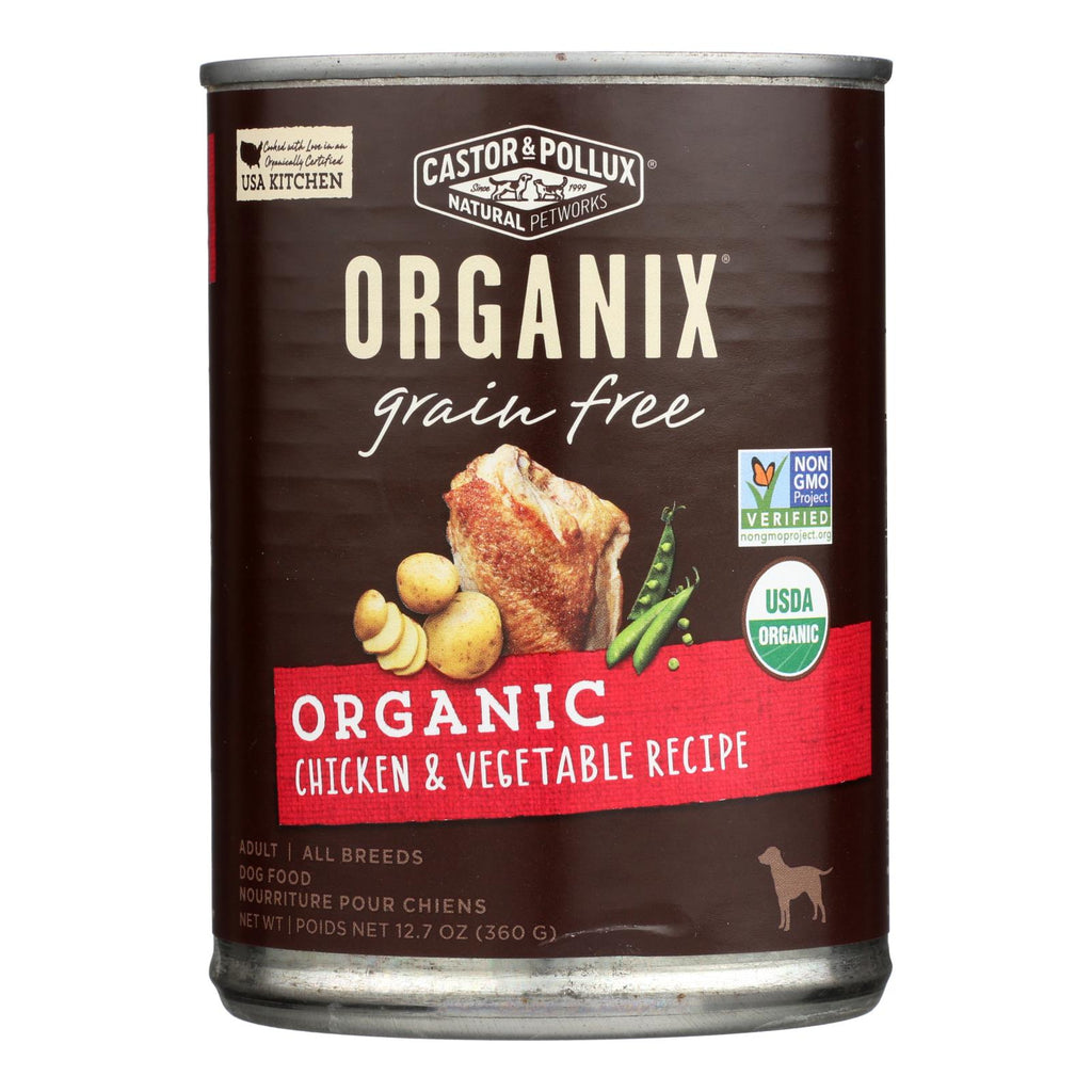 Castor And Pollux Organic Grain Free Dog Food - Chicken And Vegetables - Case Of 12 - 12.7 Oz. - Lakehouse Foods