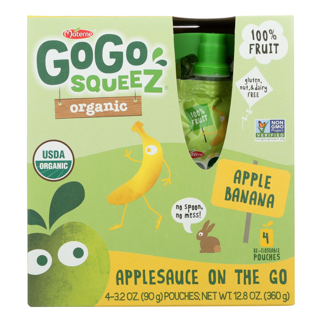 Gogo Squeeze Applesauce - Apple Banana - Case Of 12 - 3.2 Oz. - Lakehouse Foods