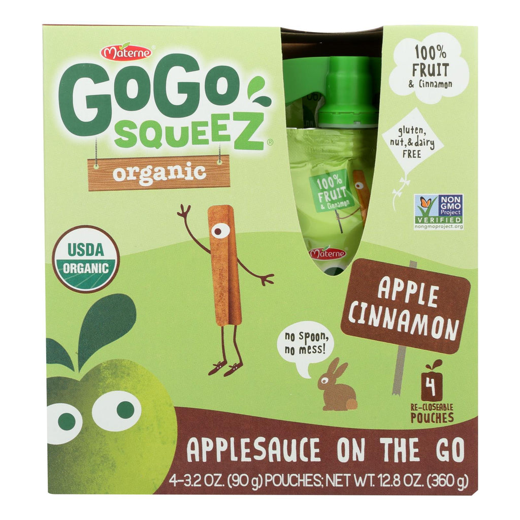 Gogo Squeeze Applesauce - Apple Cinnamon - Case Of 12 - 3.2 Oz. - Lakehouse Foods