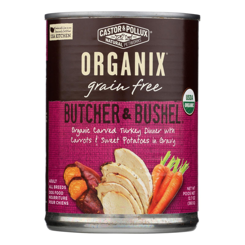 Castor And Pollux Organic Grain Free Dog Food - Turkey Dinner With Fresh Carrots And Sweet Potatoes - Case Of 12 - 12.7 Oz. - Lakehouse Foods