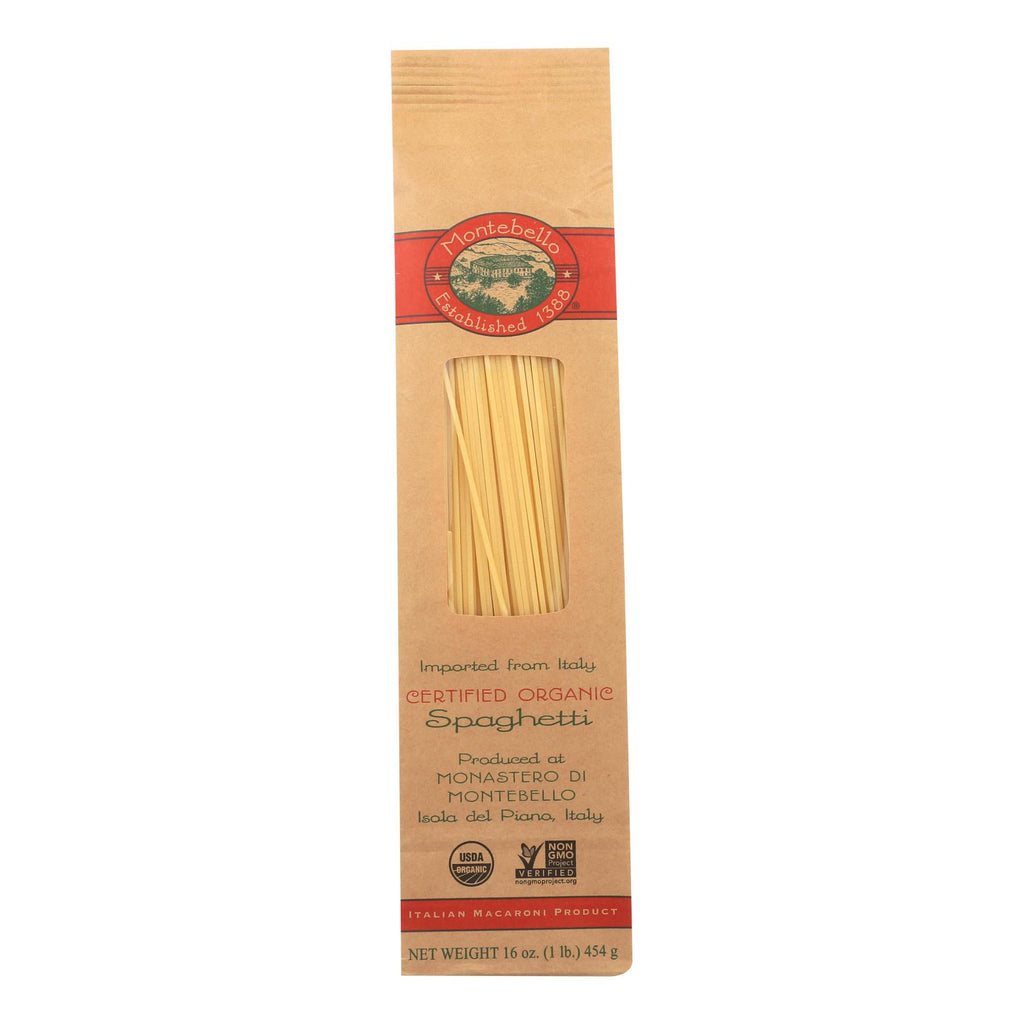 Montebello Organic Pasta - Spaghetti - Case Of 12 - 1 Lb. - Lakehouse Foods