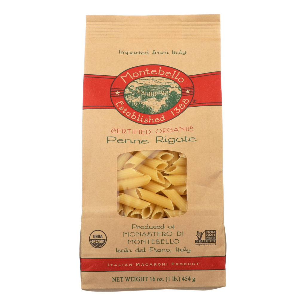 Montebello Organic Pasta - Penne Rigate - Case Of 12 - 1 Lb. - Lakehouse Foods