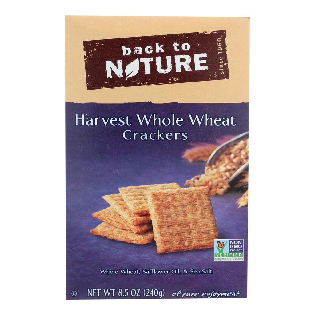 Back To Nature Harvest Whole Wheat Crackers - Whole Wheat Safflower Oil And Sea Salt - Case Of 12 - 8.5 Oz. - Lakehouse Foods