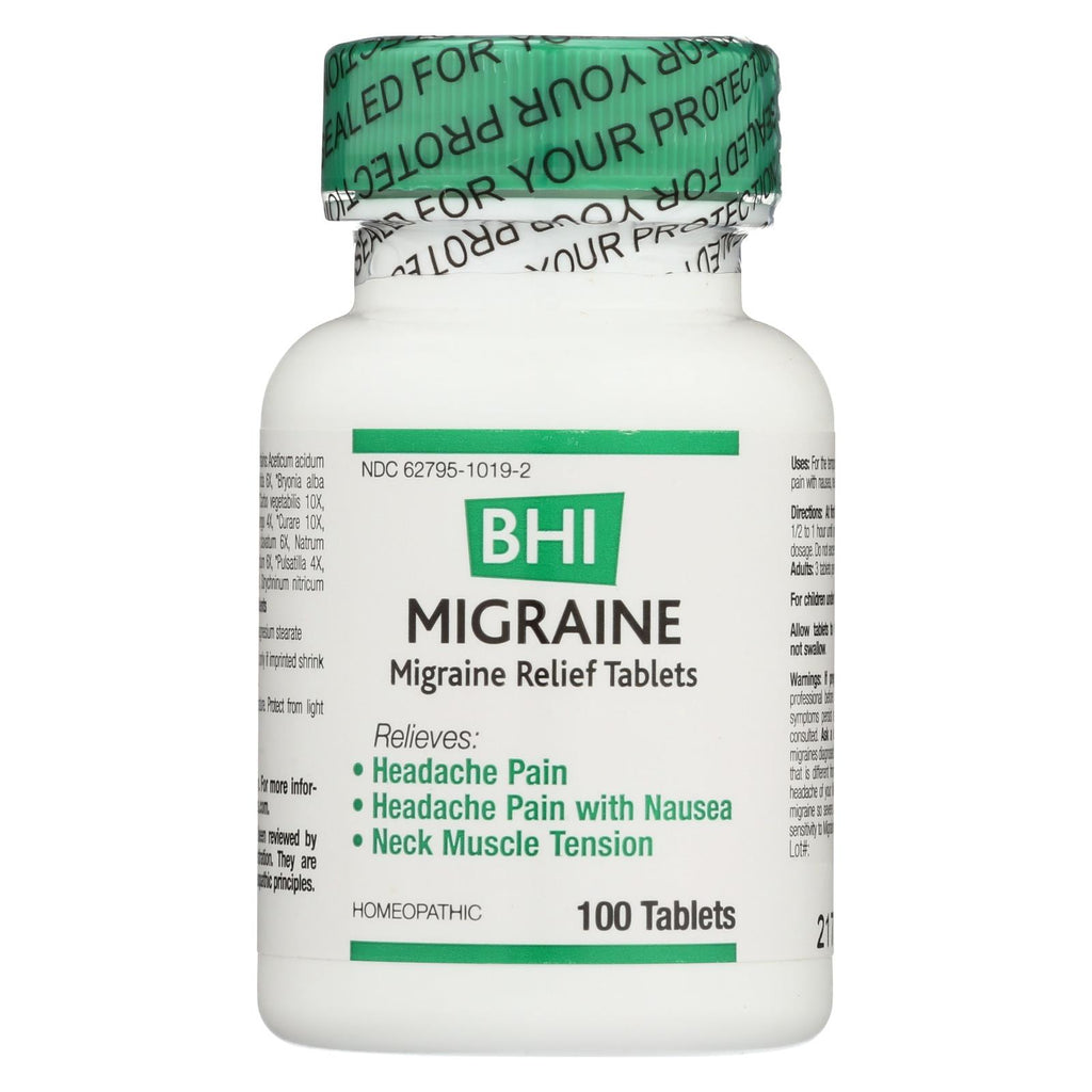 Bhi - Migraine Relief - 100 Tablets - Lakehouse Foods
