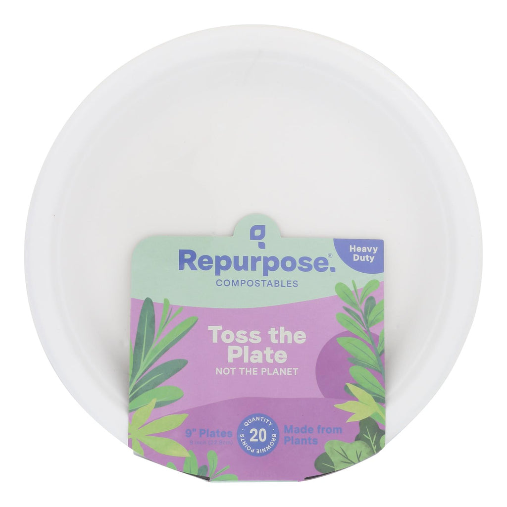 Repurpose Compostable Bagasse Plates - Case Of 12 - 20 Count - Lakehouse Foods