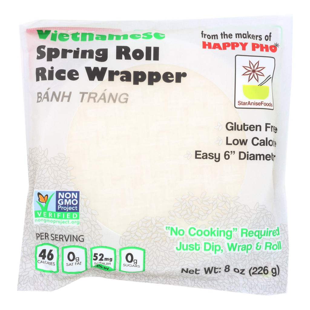 Star Anise Foods Vietnamese Spring Roll Rice Wrapper  - Case Of 12 - 8 Oz - Lakehouse Foods