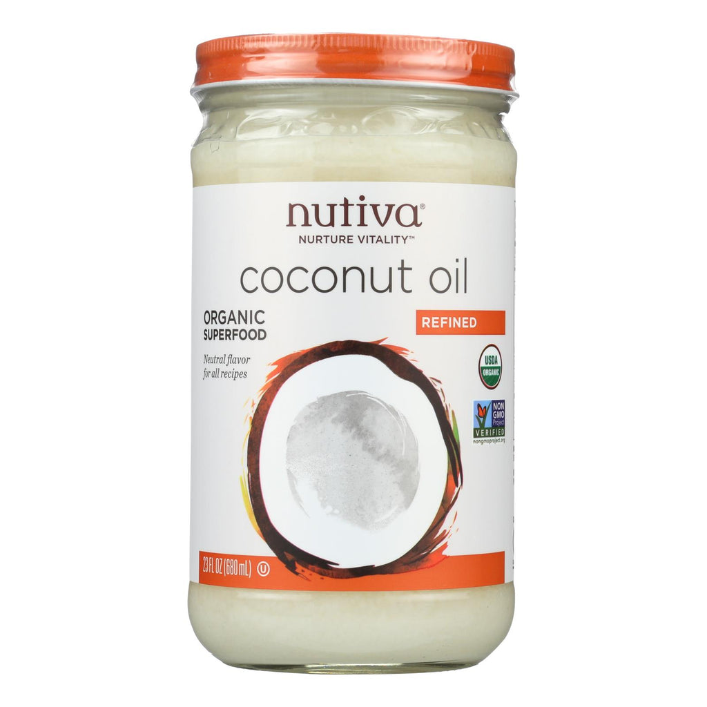 Nutiva Organic Coconut Oil - Refined - Case Of 6 - 23 Fl Oz. - Lakehouse Foods