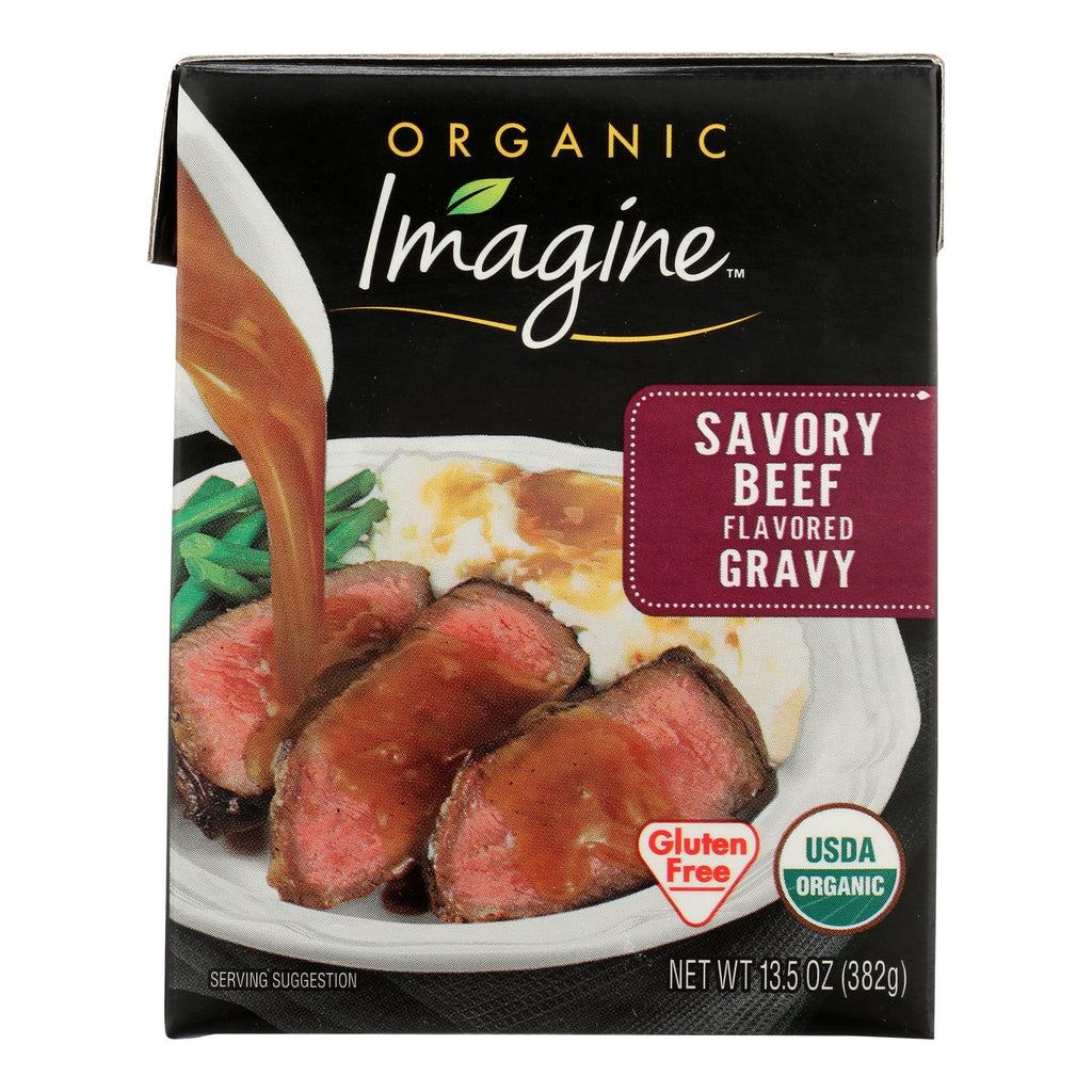 Imagine Foods Organic Gravy - Savory Beef - Case Of 12 - 13.5 Fl Oz - Lakehouse Foods