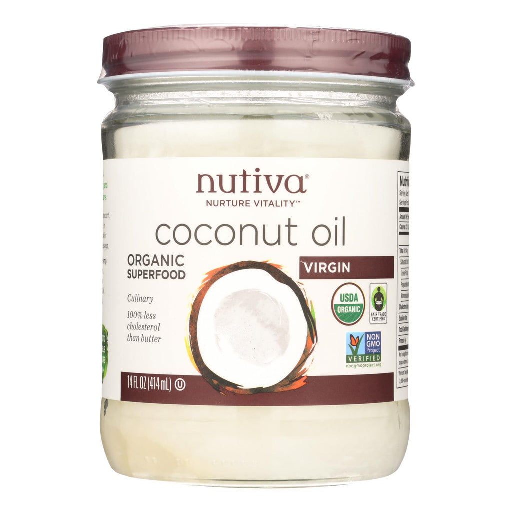 Nutiva Coconut Oil - Organic - Superfood - Virgin - Unrefined - 14 Oz - Case Of 6 - Lakehouse Foods