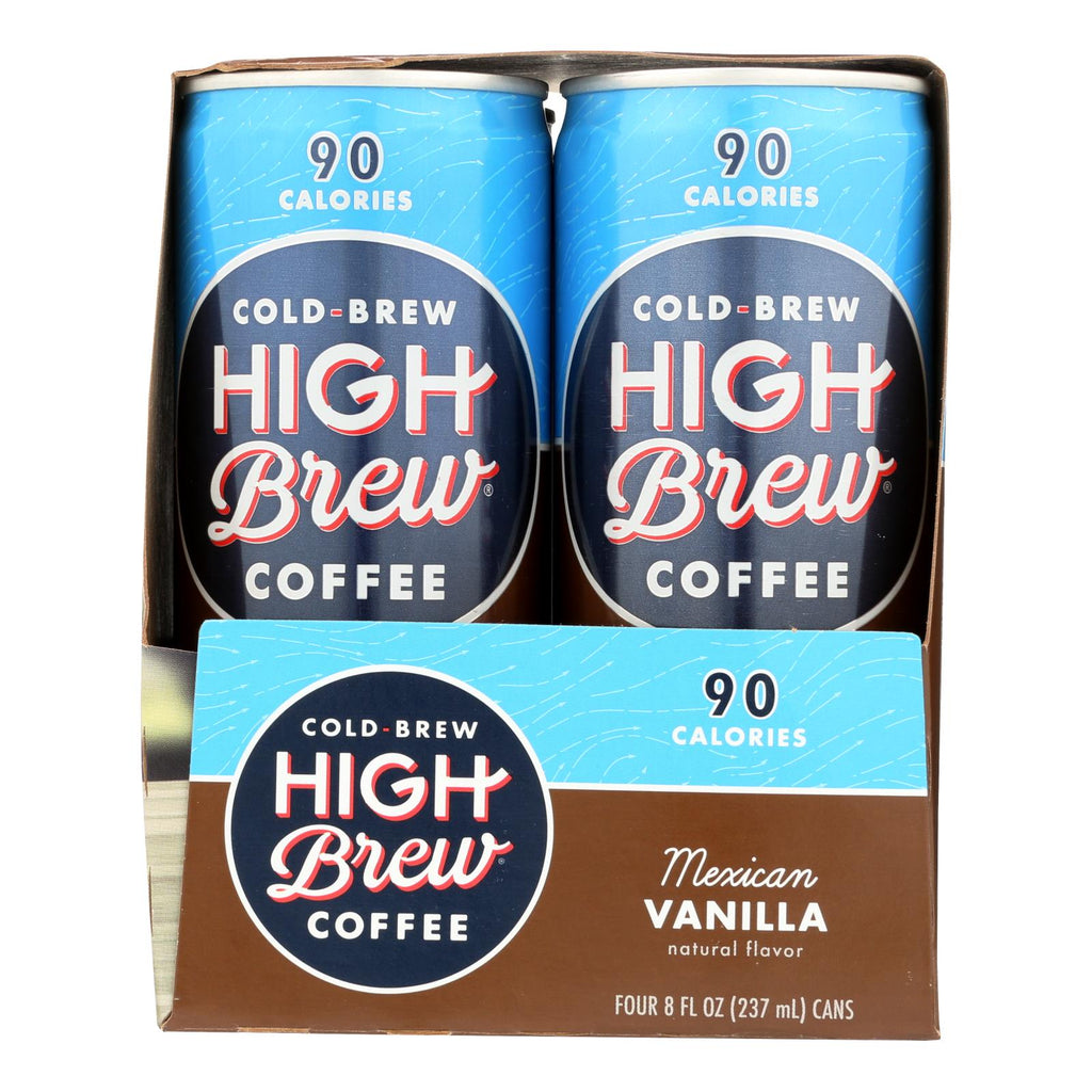 High Brew Coffee Coffee - Ready To Drink - Mexican Vanilla - 4-8 Oz - Case Of 6 - Lakehouse Foods
