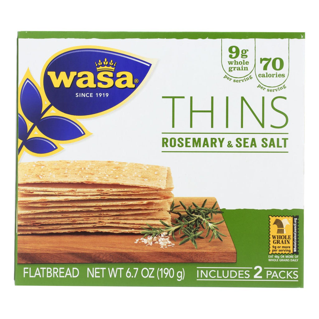 Wasa Rosemary & Salt Flatbread Thins - Case Of 10 - 6.7 Oz - Lakehouse Foods