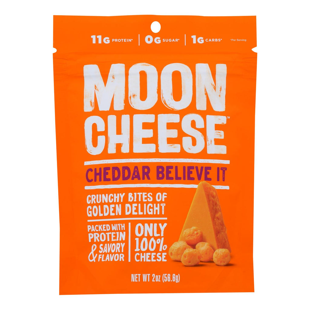 Moon Cheese's Cheddar Dehydrated Cheese Snack  - Case Of 12 - 2 Oz - Lakehouse Foods