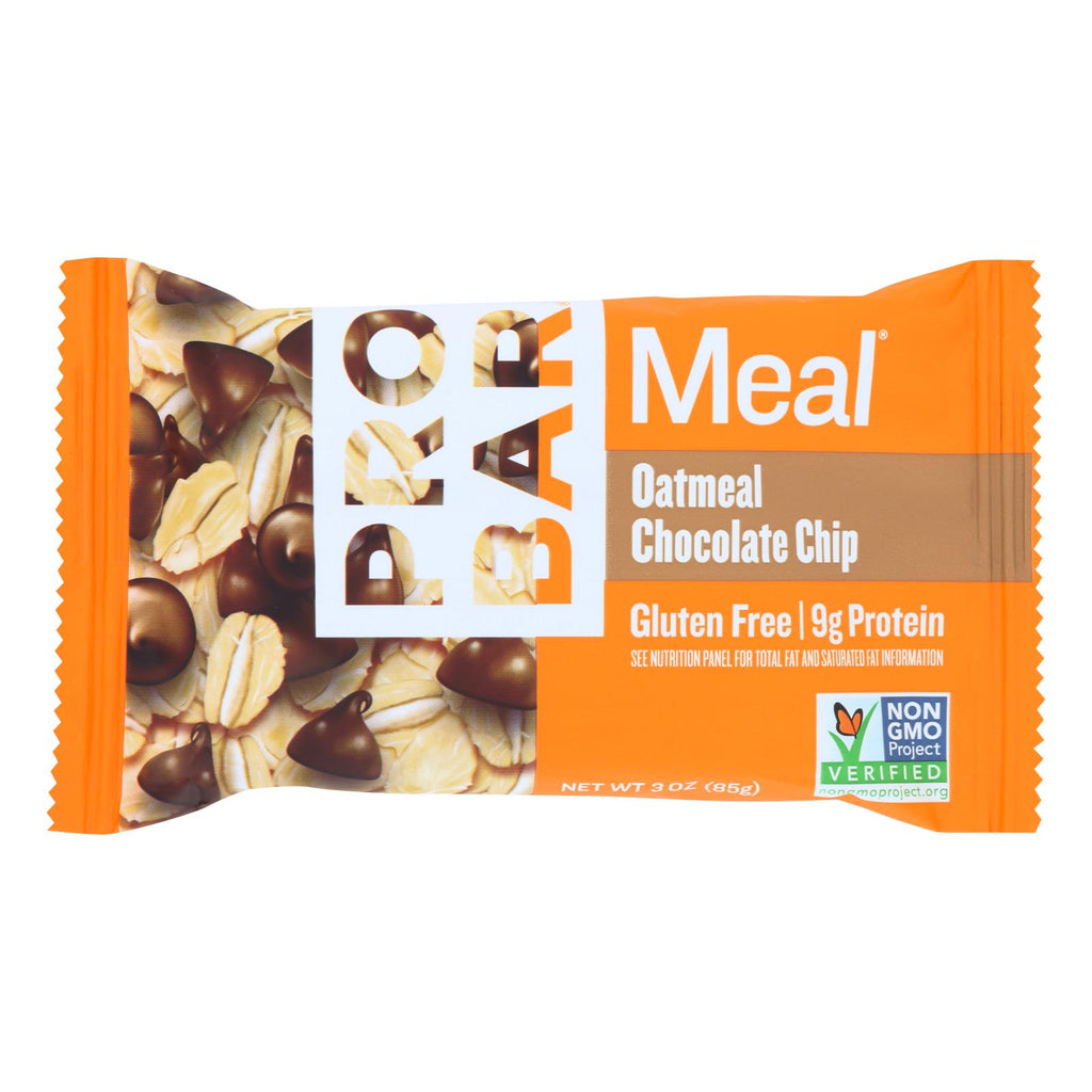 Probar Meal Bar Oatmeal Chocolate Chip  - Case Of 12 - 3 Oz - Lakehouse Foods