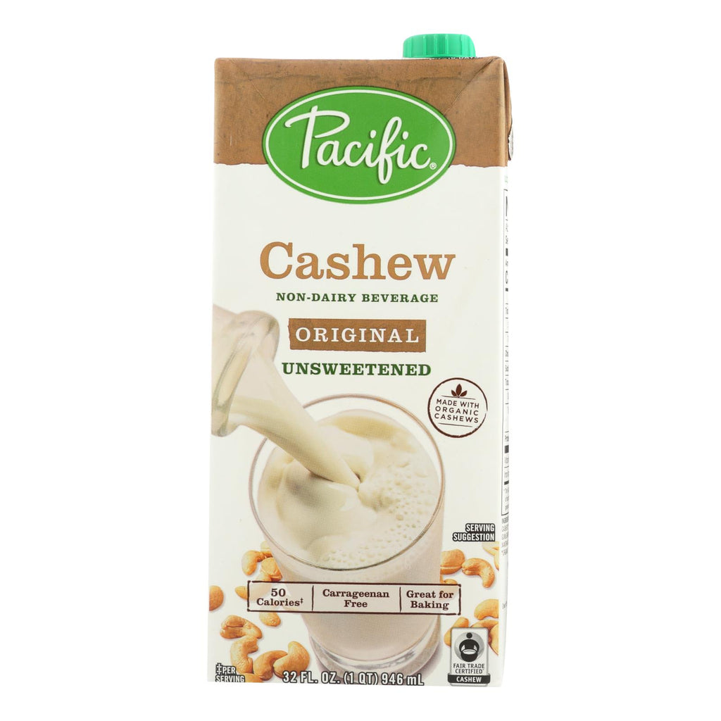 Pacific Natural Foods Cashew Beverage - Organic - Unsweetened- Case Of 6 - 32 Fl Oz - Lakehouse Foods