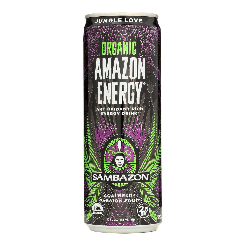 Sambazon Organic Amazon Energy Drink - Jungle Love - Case Of 12 - 12 Fl Oz - Lakehouse Foods