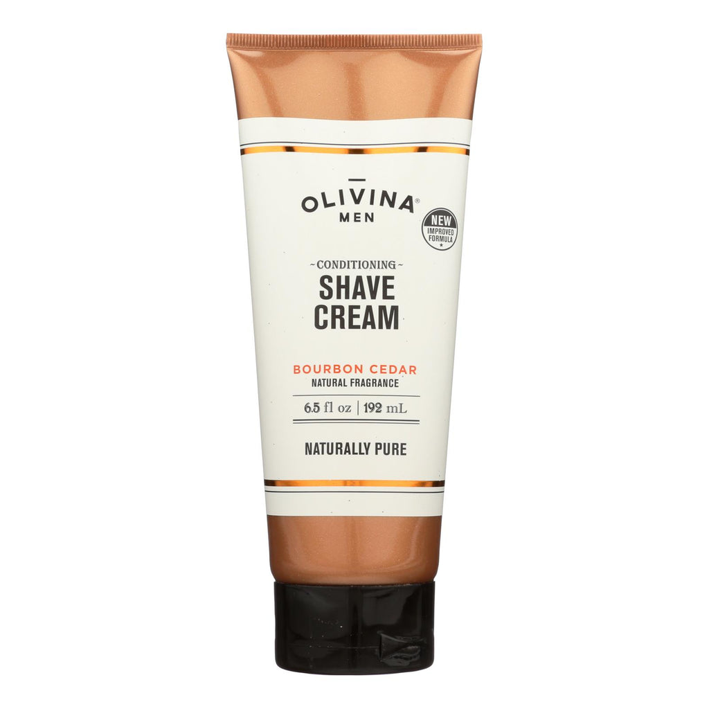 Olivina Men Bourbon Cedar Conditioning Shave Cream  - 1 Each - 6.5 Oz - Lakehouse Foods