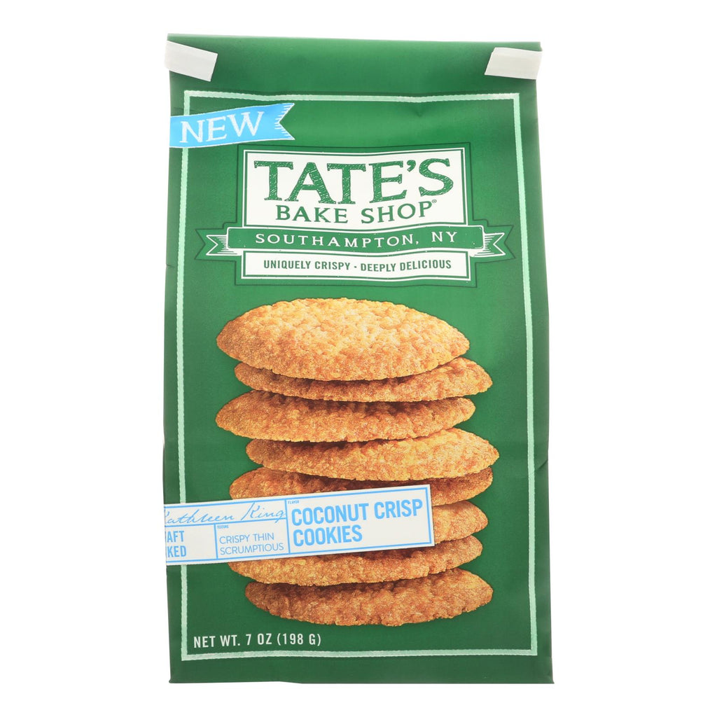 Tate's Bake Shop Coconut Crisp Cookies  - Case Of 12 - 7 Oz - Lakehouse Foods