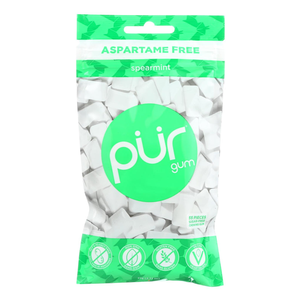 Pur Spearmint Gum  - Case Of 12 - 2.72 Oz - Lakehouse Foods