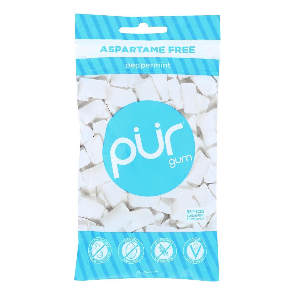 Pur Peppermint Gum  - Case Of 12 - 2.72 Oz - Lakehouse Foods