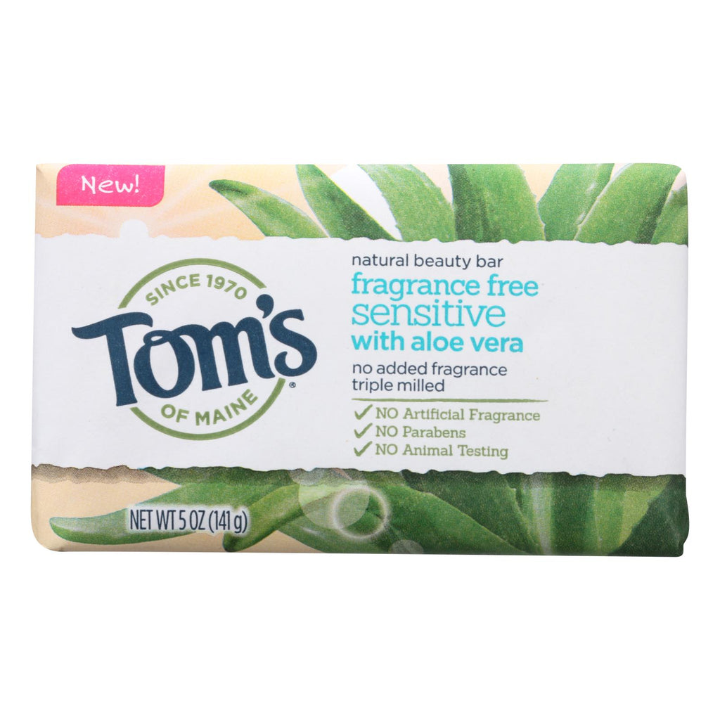 Tom's Of Maine - Beauty Bar Sensitive Fat Free - Case Of 6 - 5 Oz - Lakehouse Foods