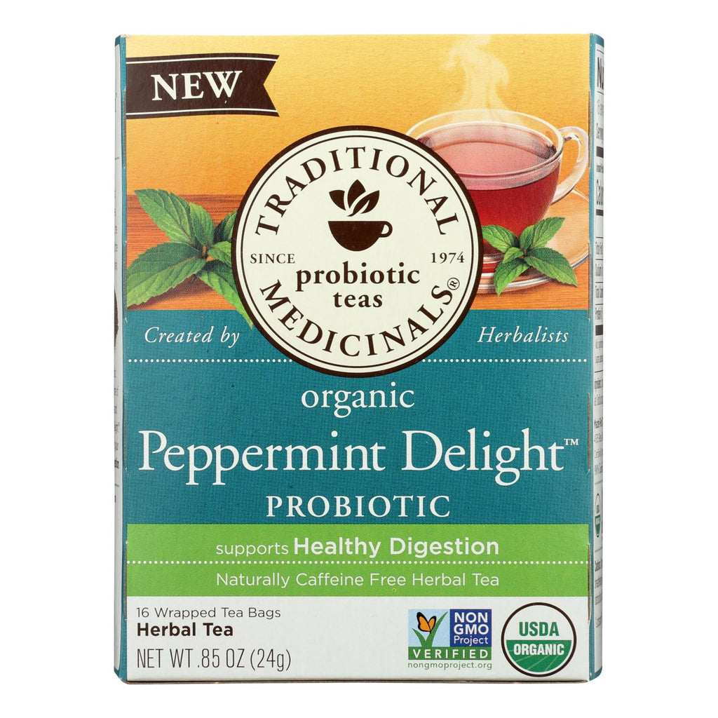 Traditional Medicinals - Probtc Tea Pprmnt Del - Case Of 6 - 16 Bag - Lakehouse Foods