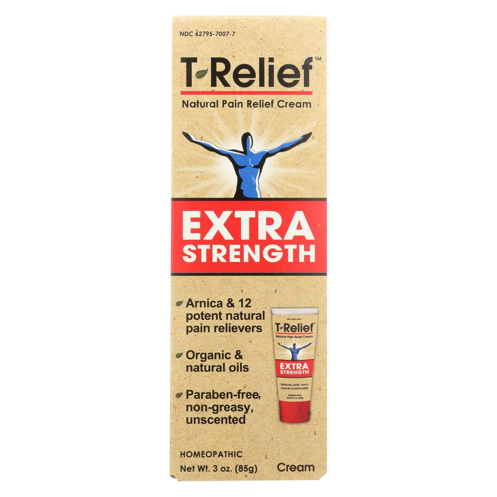 T-relief - Natural Pain Relief Cream - Extra Strength - 3 Oz. - Lakehouse Foods