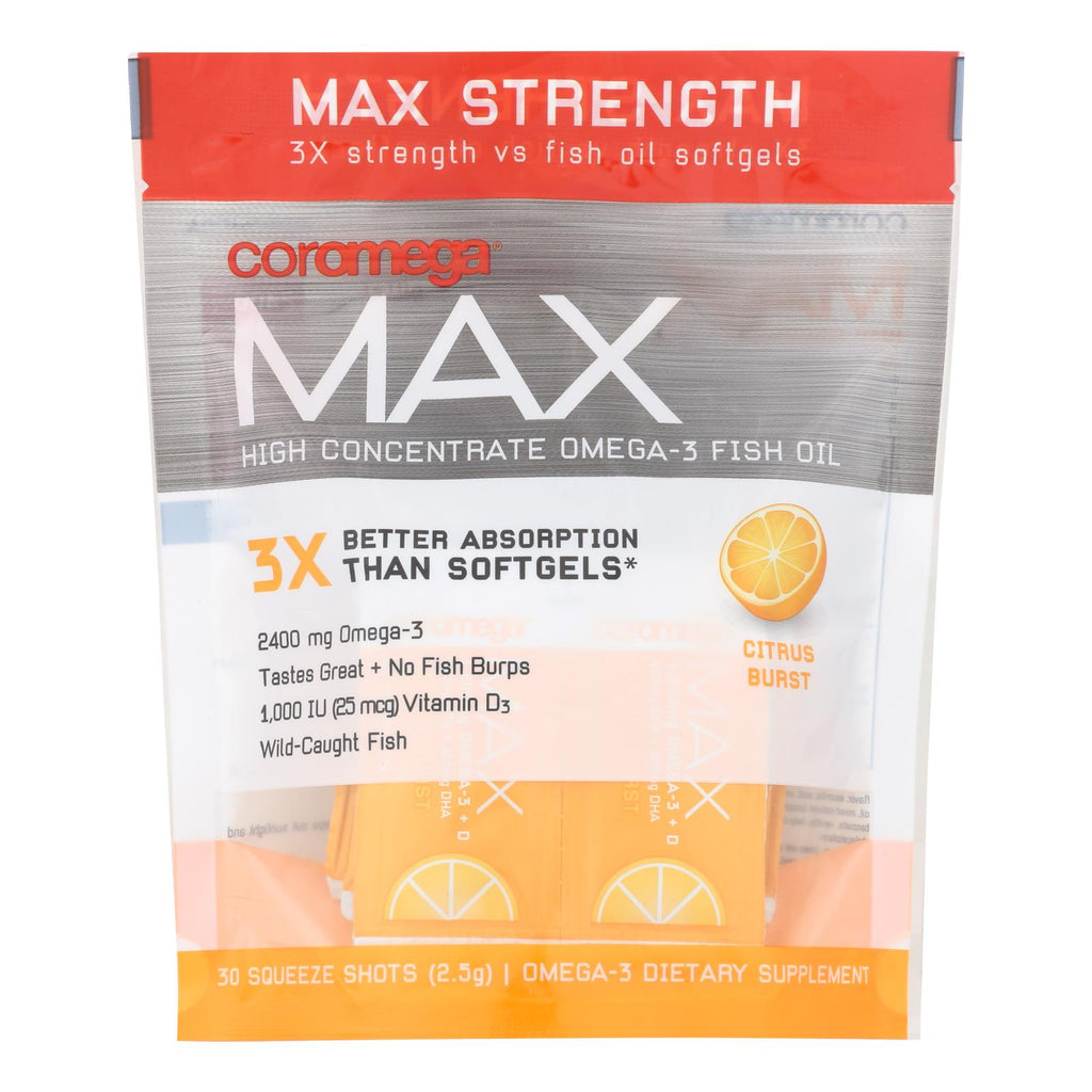 The Coromega Company - Max Omega 3 Citrus Burst - 1 Each - 30 Ct - Lakehouse Foods
