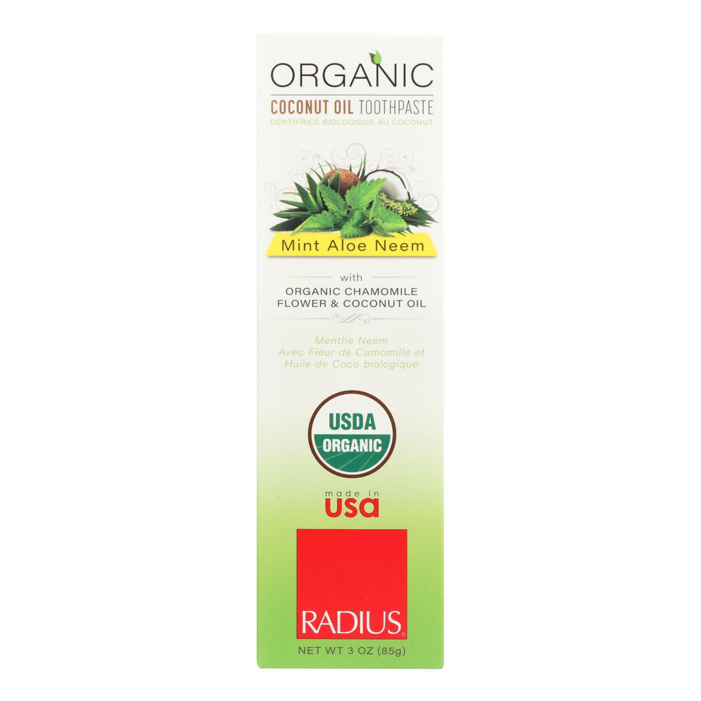 Radius Whitening Mint Aloe Neem Toothpaste  - 1 Each - 3 Oz - Lakehouse Foods