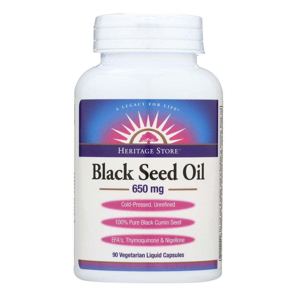 Heritage Store Black Seed Oil Dietary Supplement  - 1 Each - 90 Vcap - Lakehouse Foods