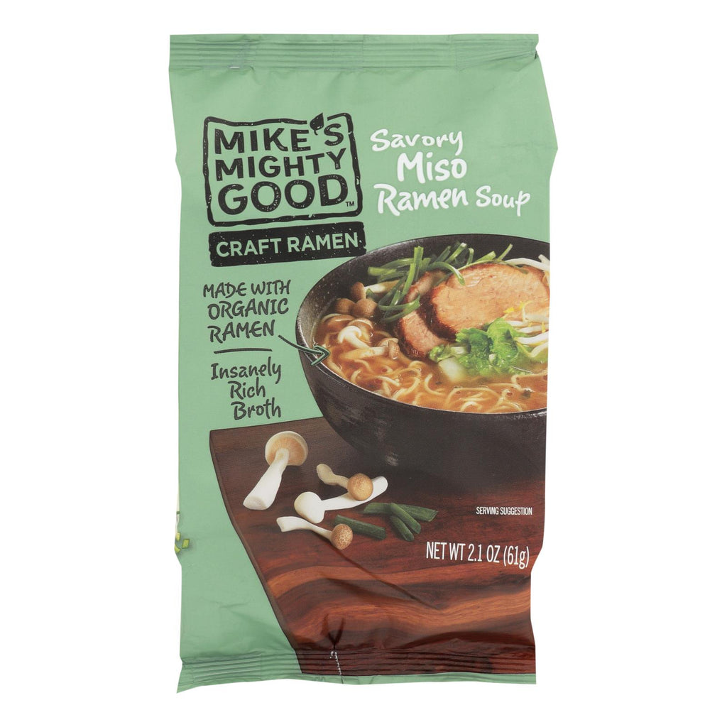 Mike's Mighty Good Savory Miso Ramen Soup - Case Of 7 - 2.1 Oz - Lakehouse Foods